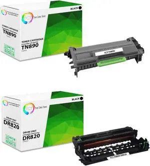True Color Toner TN890 Toner Cartridge 2 Pack and DR820 Drum Unit - Premium Compatible Replacements for Brother HL-L6400DW L6400DWT L6250DW MFC-L6900DW L6750DW