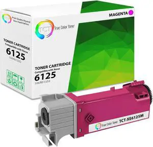 True Color Toner 6125 Magenta Toner Cartridge - Premium Compatible Replacement for Xerox 106R01332 Magenta Works With Xerox Phaser 6125 6125N
