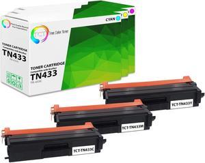 True Color Toner TN433 Color Toner Cartridge 3 Pack - Premium Compatible Replacement for Brother TN-433 TN433C TN433M TN433Y High Yield Works With Brother HL-L8260CDW L8360CDW MFC-L8610CDW