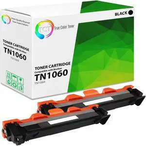 TCT TN1060 Toner Cartridge 2 Pack - Premium Compatible Replacement for Brother TN-1060 Black Works With Brother HL-1110 1112 1212W MFC-1810 1910W DCP-1510 1510R 1610W 1612W