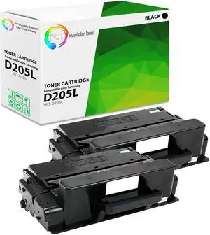 True Color Toner D205L Toner Cartridge 2 Pack - Premium Compatible Replacement for Samsung MLT-D205L Black High Yield Works With Samsung ML-3310D 3310ND 3312ND 3710ND