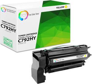 True Color Toner Premium Compatible Toner Cartridge Replacement for Lexmark C792H C792X1YG Yellow Extra High Yield Works With Lexmark C792DE C792