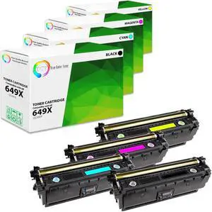 True Color Toner 649X 648A Toner Cartridge 4 Pack - Premium Compatible Replacement for HP 649X 648A CE260X CE261A CE262A CE263A High Yield Works With HP Color LaserJet CP4520 True Color Toner 649X 648A Toner Cartridge 4 Pack - Premium Compatible Replacement for HP 649X 648A CE260X CE261A CE262A CE263A High Yield Works With HP Color LaserJet CP4520
