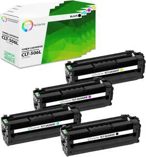 True Color Toner 506L Toner Cartridge 4 Pack - Premium Compatible Replacement for Samsung CLT-506L High Yield Works With Samsung CLX-6260FR