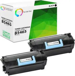 True Color Toner B5465 Toner Cartridge 2 Pack - Premium Compatible Replacement for Dell 331-9795 YT3W1 FGVX0 Black High Yield Works With Dell B5465 B5465dnf