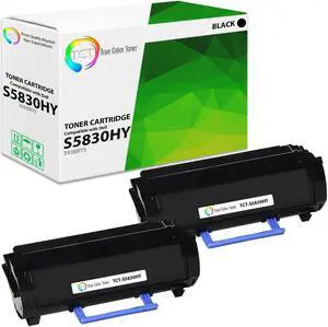 True Color Toner S5830HY Toner Cartridge 2 Pack - Premium Compatible Replacement for Dell 593-BBYS Black High Yield Works With Dell S5830dn S5830