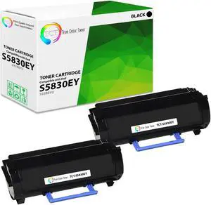 TCT S5830EY Toner Cartridge 2 Pack - Premium Compatible Replacement for Dell 593-BBYU Black Extra High Yield Works With Dell S5830dn S5830