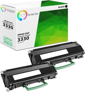 True Color Toner 3330 Toner Cartridge 2 Pack - Premium Compatible Replacement for Dell 330-5207 (U903R) Black High Yield Works With Dell 3330 3330dn Printers (14,000 Pages)