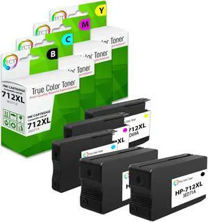 TCT 712XL Ink Cartridge 5 Pack - Premium Compatible Replacement for HP 712XL High Yield Works With HP DesignJet T650 T630 T250 T230 T210
