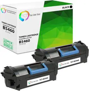 True Color Toner B5460 Toner Cartridge 2 Pack - Premium Compatible Replacement for Dell 331-9756 Black High Yield Works With Dell B5460dn B5465dnf