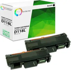 True Color Toner D118L Toner Cartridge 2 Pack - Premium Compatible Replacement for Samsung MLT-D118L Black High Yield Works With Samsung Xpress M3015DW M0365FW