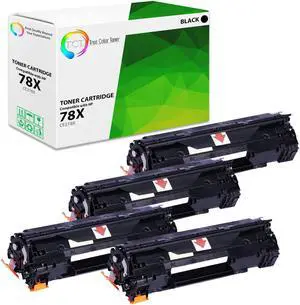 True Color Toner 78X 78AJ Toner Cartridge 4 Pack - Premium Compatible Replacement for HP 78X CE278X CE278AJ Black High Yield Works With HP LaserJet M1536 MFP M1536DNF P1560 P1566 P1606 P1606DN