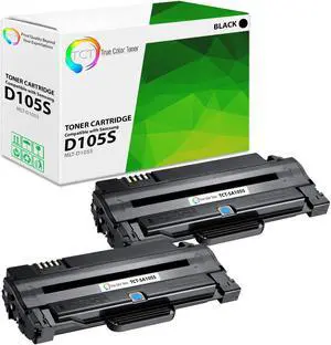 True Color Toner D105S Toner Cartridge 2 Pack - Premium Compatible Replacement for Samsung MLT-D105S Black Works With Samsung ML-1910 1911 1915 2525 2545 2525W 2526