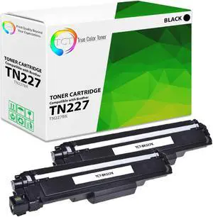 True Color Toner TN227 Black Toner Cartridge 2 Pack - Premium Compatible Replacement for Brother TN227 TN-227 TN227BK Black Works With Brother HL-L3210CW MFC-L3750CDW DCP-L3510CDW