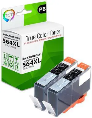 TCT 564XL Photo Black Ink Cartridge 2 Pack - Premium Compatible Replacement for HP 564XL 546 XL Photo Black Works With HP Photosmart B8550 D5445 D5460 D7560 7510 7515 7520 7525 C6340 C6350 C6380