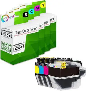 True Color Toner LC3019 Ink Cartridge 4 Pack - Premium Compatible Replacement for Brother LC3019BK LC3019C LC3019M LC3019Y Super High Yield Works With Brother MFC-J5330DW J6530DW J6930DW J6730DW