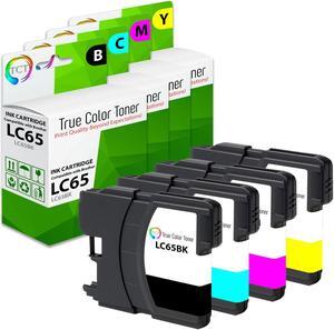 True Color Toner LC65 Ink Cartridge 4 Pack - Premium Compatible Replacement for Brother LC65BK LC65C LC65M LC65Y Works With Brother MFC5890CN MFC5895CW MFC6490CW MFC6890CDW