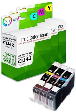 True Color Toner CLI42 Color Ink Cartridge 3 Pack - Premium Compatible Replacement for Canon CLI-42 CLI 42 CLI42 Works With Canon Pixma Pro 100 100S