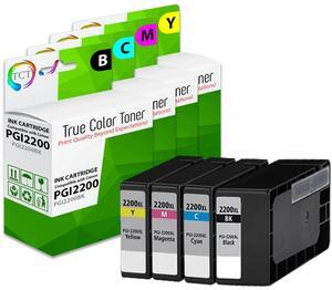 True Color Toner PGI2200 Ink Cartridge 4 Pack - Premium Compatible Replacement for Canon PGI2200BK PGI2200C PGI2200M PGI2200Y Works With Canon Maxify MB5020 MB5320 iB4020