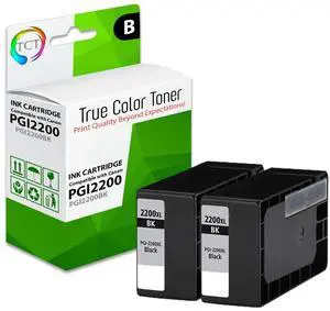 True Color Toner PGI2200 Black Ink Cartridge 2 Pack - Premium Compatible Replacement for Canon PGI2200 Black Works With Canon Maxify MB5020 MB5320 MB5420 MB5120 iB4120 iB4020