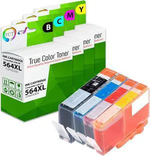 True Color Toner 564XL Ink Cartridge 4 Pack - Premium Compatible Replacement for HP 564XL 546 XL Works With HP Photosmart 5511 5512 5514 5515 5520 5522 5524 5525
