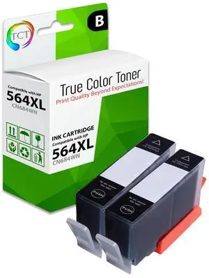 True Color Toner 564XL Black Ink Cartridge 2 Pack - Premium Compatible Replacement for HP 564XL 546 XL Black Works With HP Photosmart 5511 5512 5514 5515 5520 5522 5524 5525