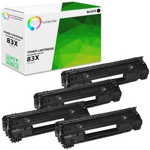 True Color Toner 83X Toner Cartridge 4 Pack - Premium Compatible Replacement for HP 83X CF283X Black High Yield Works With HP LaserJet Pro MFP M125 M126 M127 M128 M225 M201 M202