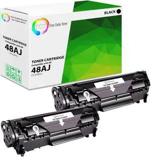 True Color Toner 48AJ Jumbo Toner Cartridge 2 Pack - Premium Compatible Replacement for HP 48AJ CF248AJ Black Jumbo Yield Works With HP Laserjet Pro M15w MFP M28w