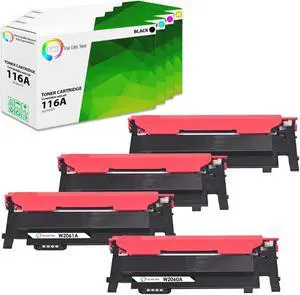 True Color Toner 116A Toner Cartridge 4 Pack - Premium Compatible Replacement for HP 116A W2060A W2061A W2062A W2063A Works With HP Color Laser MFP 179fnw