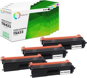 True Color Toner TN433 Toner Cartridge 4 Pack - Premium Compatible Replacement for Brother TN-433 TN433BK TN433C TN433M TN433Y High Yield Works With Brother HL-L8260CDW L8360CDW MFC-L8610CDW