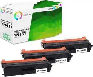 True Color Toner TN431 Color Toner Cartridge 3 Pack - Premium Compatible Replacement for Brother TN431C TN431M TN431Y Works With Brother HL-L8260CDW L8360CDW