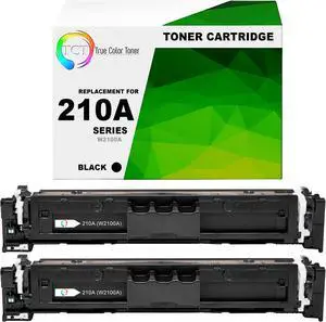 True Color Toner 210A Black Toner Cartridge 2 Pack - Premium Compatible Replacement for HP 210A W2100A Works With HP Color LaserJet Pro 4201dn 4201dw MFP 4301dw