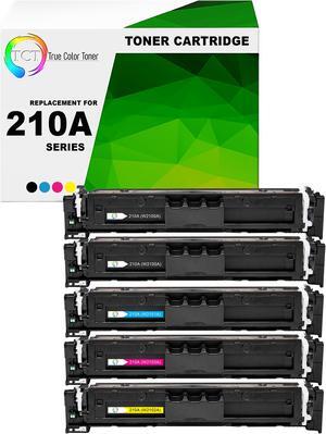 True Color Toner 210A Toner Cartridge 5 Pack - Premium Compatible Replacement for HP 210A W2100A W2101A W2103A W2102A Works With HP Color LaserJet Pro 4201dn MFP 4301fdn
