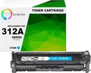 True Color Toner 312A Cyan Toner Cartridge - Premium Compatible Replacement for HP 312A CF381A Works With HP Color LaserJet Pro MFP M476NW M476DN M476DW