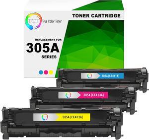 True Color Toner 305A Color Toner Cartridge 3 Pack - Premium Compatible Replacement for HP 305A CE411A CE412A CE413A Works With HP Laserjet Pro M351A M375NW M451 M475
