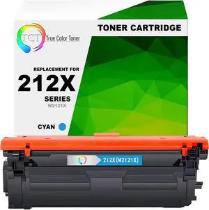 True Color Toner 212X Cyan Toner Cartridge - Premium Compatible Replacement for HP 212X W2121X High Yield Works With HP Color LaserJet Enterprise M554dn M555dn M555x