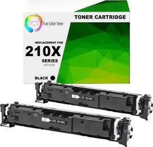True Color Toner 210X Black Toner Cartridge 2 Pack - Premium Compatible Replacement for HP 210X W2100X High Yield Works With HP Color LaserJet Pro 4201 MFP 4301