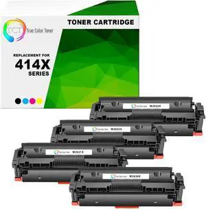 True Color Toner 414X Toner Cartridge 4 Pack - Premium Compatible Replacement for HP 414X W2020X W2021X W2022X W2023X High Yield Works With HP Color LaserJet Pro M454 MFP M479