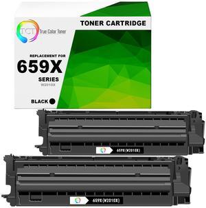 TCT 659X Black Toner Cartridge 2 Pack - Premium Compatible Replacement for HP 659X W2010X High Yield Works With Color LaserJet Enterprise M856 M856dn MFP M776dn MFP Flow M776x