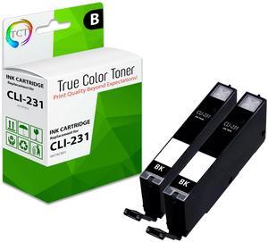 True Color Toner CLI-231 Ink Cartridge 2 Pack - Premium Compatible Replacement for Canon CLI231 CLI-231BK Works With Canon PIXMA TS8820