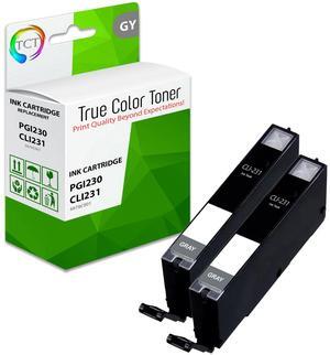 True Color Toner CLI-231 Ink Cartridge 2 Pack - Premium Compatible Replacement for Canon CLI231 CLI-231GY Works With Canon PIXMA TS8820