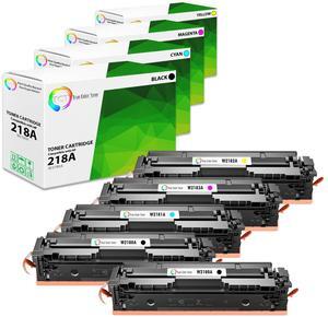 TCT 218A Toner Cartridge 5 Pack - Premium Compatible Replacement WITH CHIP Works With HP LaserJet Pro 3201, MFP 3301 Printers (Black Cyan Magenta Yellow) - not compatible with "-e" suffix printers"
