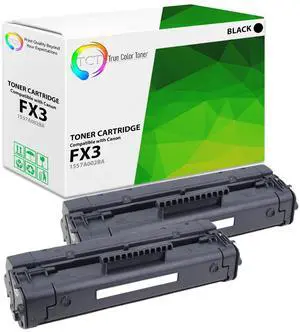 TCT FX3 Toner Cartridge 2 Pack - Premium Compatible Replacement for Canon FX3 1557A002BA Black Works With Canon LaserClass 1060P 2050P 2060P 4000 ImageClass 1100