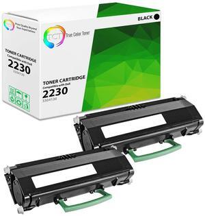 True Color Toner 2230 Toner Cartridge 2 Pack - Premium Compatible Replacement for Dell 330-4130 Black Works With Dell 2230