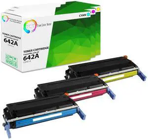 True Color Toner 642A Color Toner Cartridge 3 Pack - Premium Compatible Replacement for HP 642A CB401A CB402A CB403A Works With HP Color LaserJet Enterprise CP4005 CP4005N CP4005DN