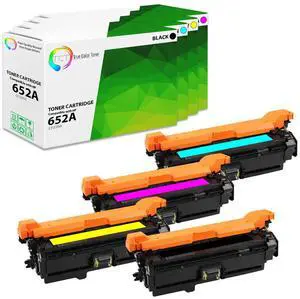 True Color Toner 652A 654A Toner Cartridge 4 Pack - Premium Compatible Replacement for HP 652A 654A CF320A CF331A CF332A CF333A Works With HP Color LaserJet M651DN M651N M651XH True Color Toner 652A 654A Toner Cartridge 4 Pack - Premium Compatible Replacement for HP 652A 654A CF320A CF331A CF332A CF333A Works With HP Color LaserJet M651DN M651N M651XH