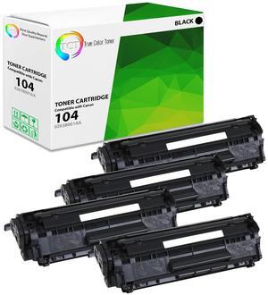True Color Toner 104 Toner Cartridge 4 Pack - Premium Compatible Replacement for Canon 104 0263B001AA Black Works With Canon FaxPhone D420 D480 ImageClass MF4150 MF4270 MF4370DN