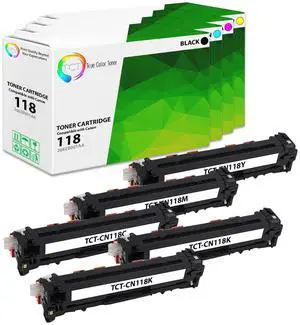 True Color Toner 118 Toner Cartridge 5 Pack - Premium Compatible Replacement for Canon 118 Works With Canon ImageClass LBP7660CDN LBP7200CDN