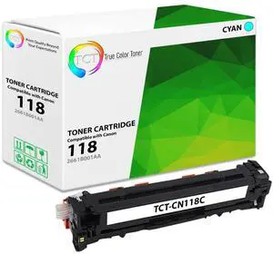 True Color Toner 118 Cyan Toner Cartridge - Premium Compatible Replacement for Canon 118 2661B001AA Cyan Works With Canon ImageClass LBP7660CDN LBP7200CDN MF8350CDN MF8380CDW MF8580CDW