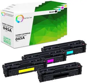 True Color Toner 045A Toner Cartridge 4 Pack - Premium Compatible Replacement for Canon 045 Works With Canon Color ImageClass MF634CDW MF632CDW LBP612CDW